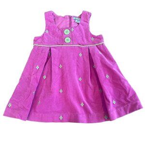 Hartstrings dress Baby Girl Size 18 Months Pink Corduroy Embroidered diamonds